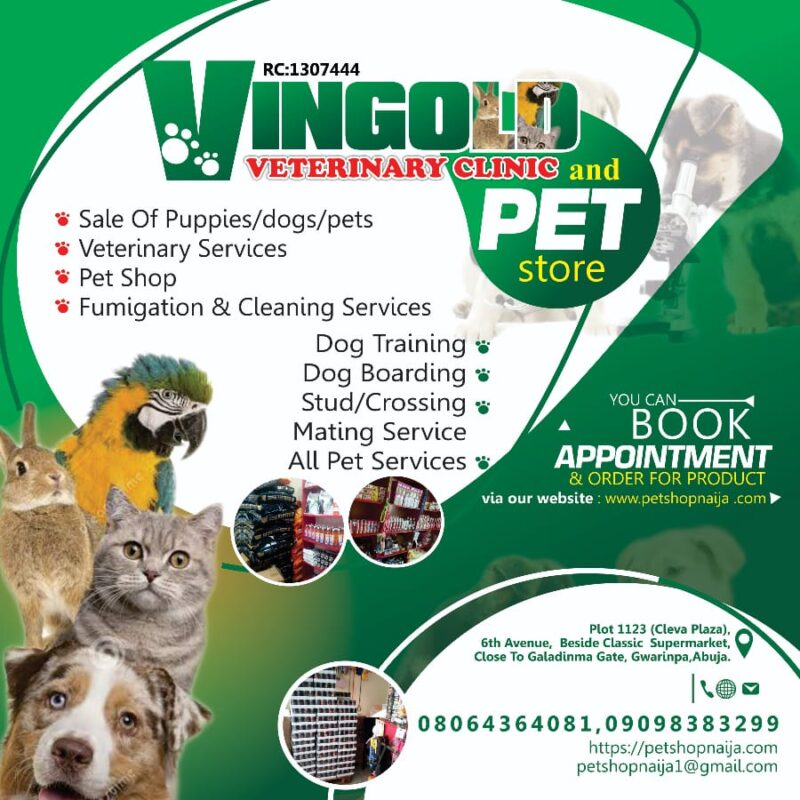 Pet Shop Naija-Vingold Veterinary Services Abuja