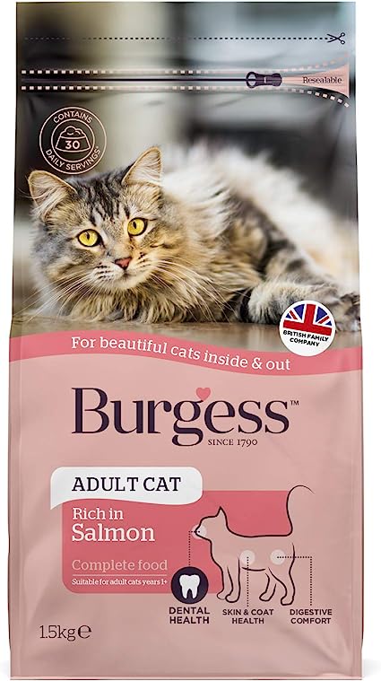 Burgess Adult Cat Dry Food 1.5kg (Scottish Salmon)