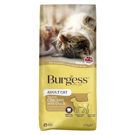 Burgess Adult Cat Dry Food (Chicken with Duck) 10kg