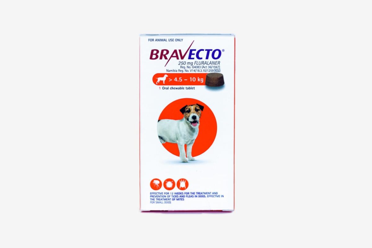 Bravecto 250mg Fluralaner Tablet for Ticks & Fleas in Dogs 4.5Kg – 10Kg